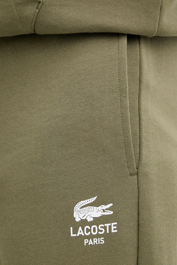 Спортивні штани бавовняні Lacoste колір зелений фото 4