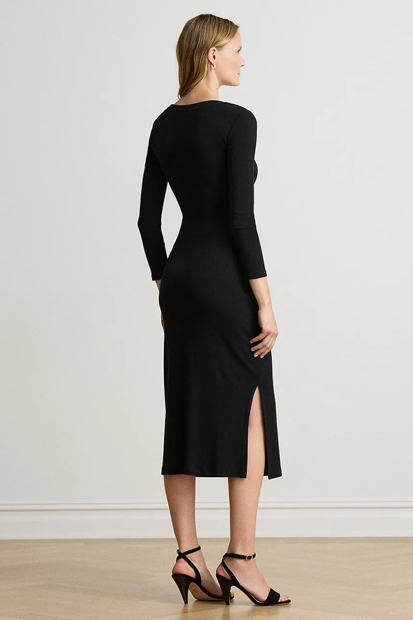 Сукня bodycon з бавовною Lauren Ralph Lauren колір чорний
