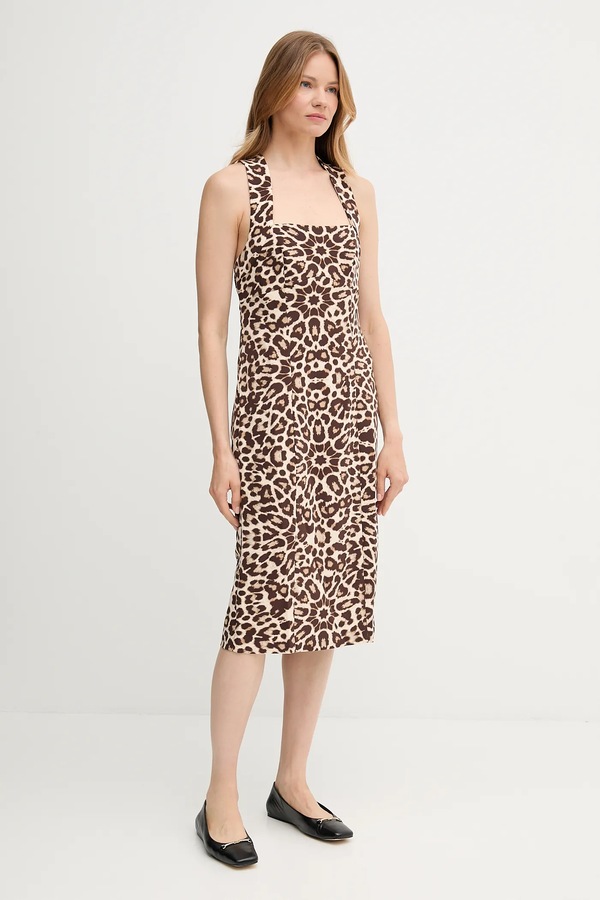 Сукня DKNY колір бежевий фото 2