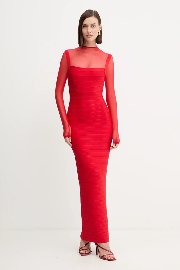 Сукня Herve Leger Ella колір червоний