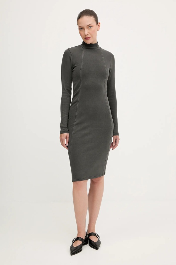 Сукня G-Star Washed slim rib колір сірий
