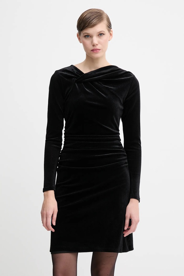 Велюрова сукня DKNY колір чорний