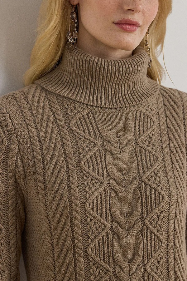 Сукня з додаванням вовни Lauren Ralph Lauren колір бежевий фото 4
