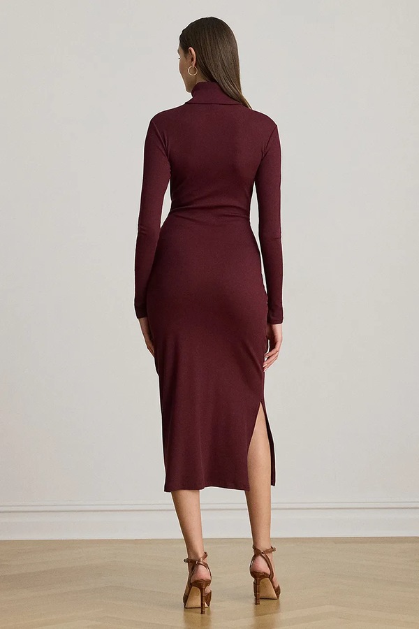 Сукня з бавовною Lauren Ralph Lauren колір бордовий
