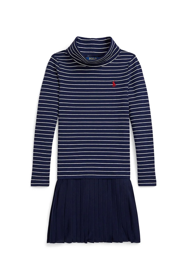 Дитяча сукня з бавовною Polo Ralph Lauren колір синій фото 2