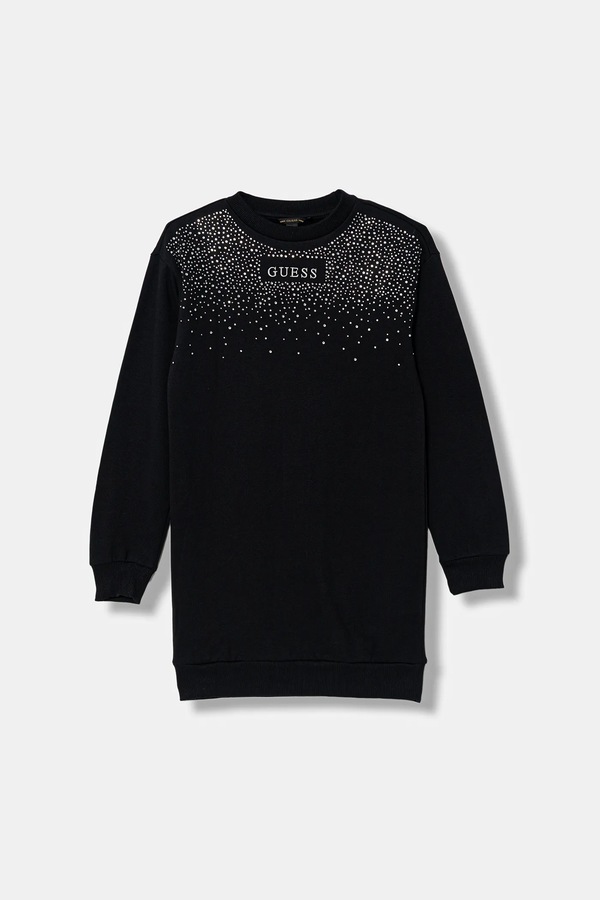 Дитяча бавовняна сукня Guess колір чорний
