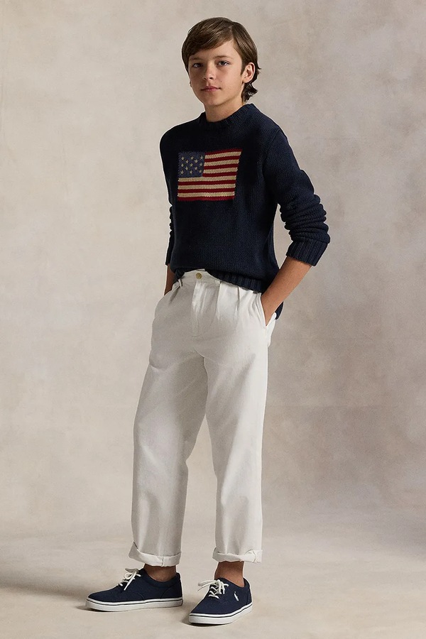 Дитячий бавовняний светр Polo Ralph Lauren колір синій фото 3