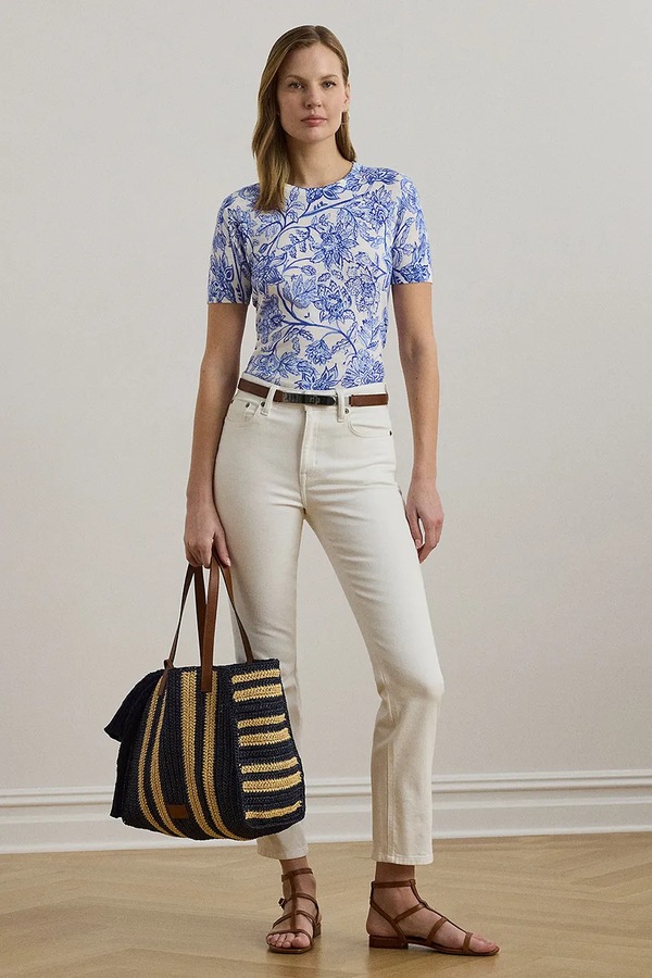 Льняний светр Lauren Ralph Lauren колір білий фото 2