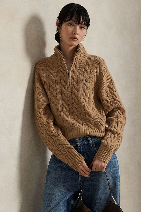 Светр жіночий вовняний Polo Ralph Lauren колір бежевий
