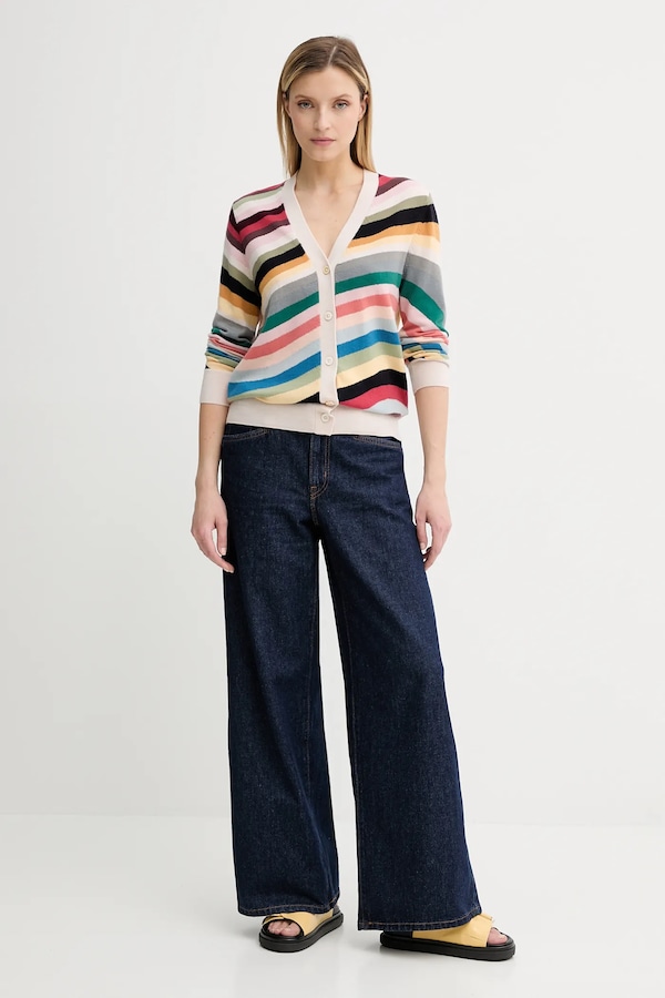 Шерстяной кардиган PS Paul Smith цвет бежевый