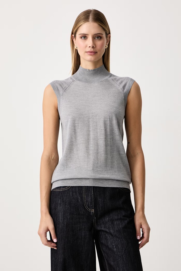 Жилет жіночий вовняний BOSS Fipini колір сірий