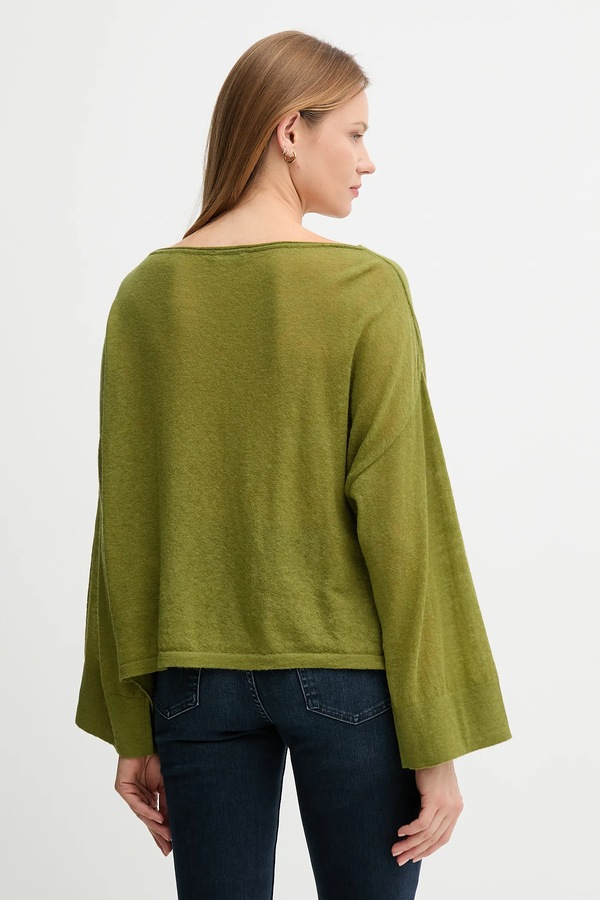 Свитер с шерстью United Colors of Benetton цвет зеленый фото 2