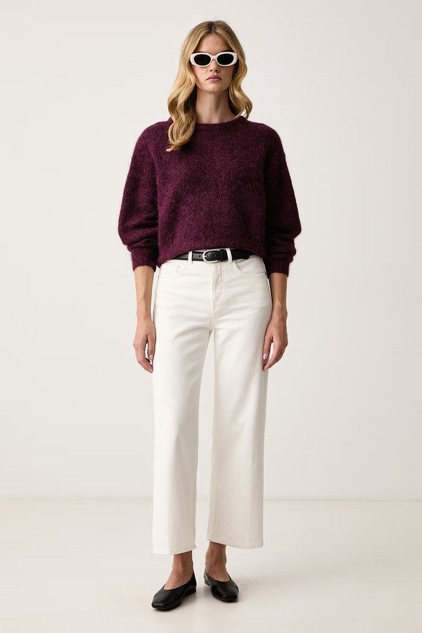 Свитер женский с шерстью American Vintage цвет бордовый
