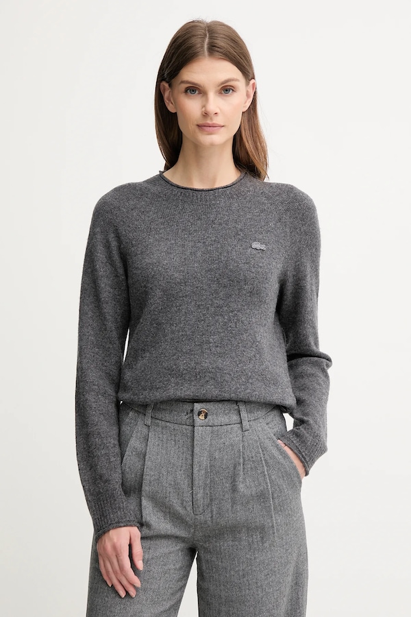 Свитер женский шерстяной Lacoste цвет серый