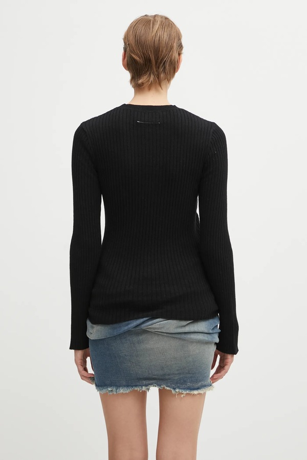 Светр із додаванням вовни MM6 Maison Margiela колір чорний фото 2