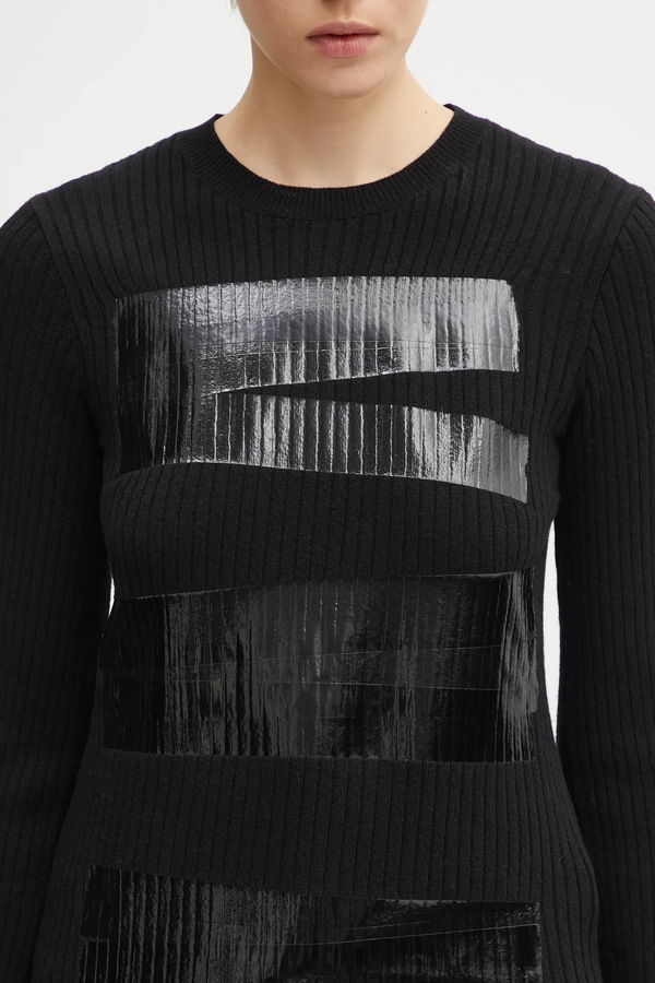 Светр із додаванням вовни MM6 Maison Margiela колір чорний фото 4