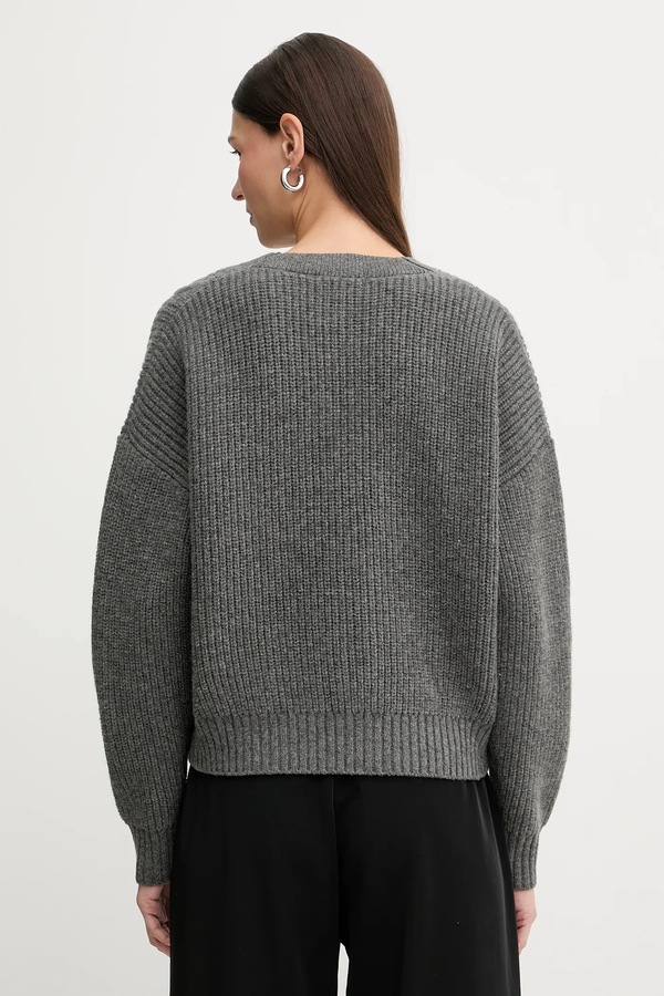 Шерстяной свитер G-Star 0 Cable cropped cardi цвет серый фото 2