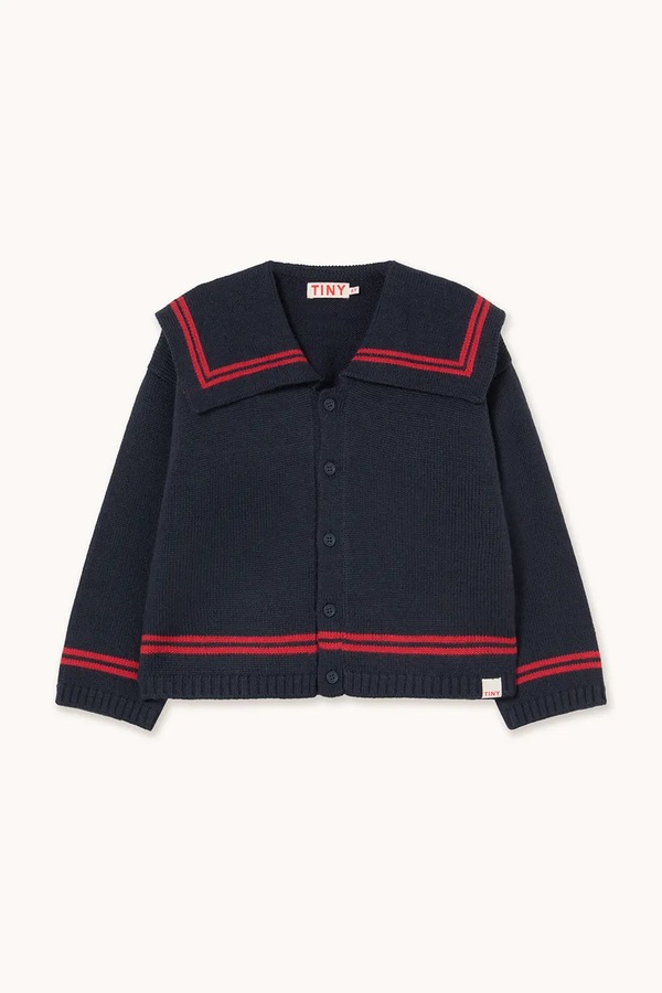 Дитячий светр Tinycottons STRIPES TINY CARDIGAN колір синій