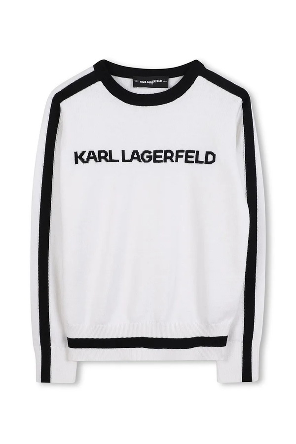 Дитячий светр з домішкою кашеміру Karl Lagerfeld колір білий