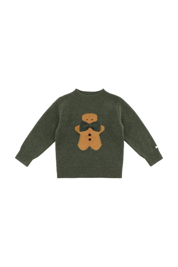 Детский шерстяной свитер Donsje Denn Merino Wool Sweater Gingerbread цвет зеленый