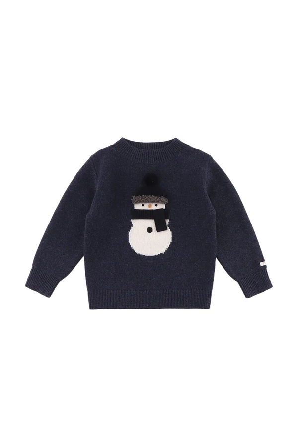 Детский шерстяной свитер Donsje Denn Merino Wool Sweater Snowman цвет синий
