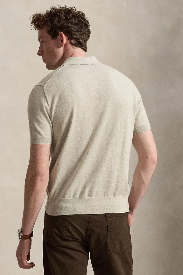 Светр з короткими рукавами чоловічий бавовняний Polo Ralph Lauren колір бежевий