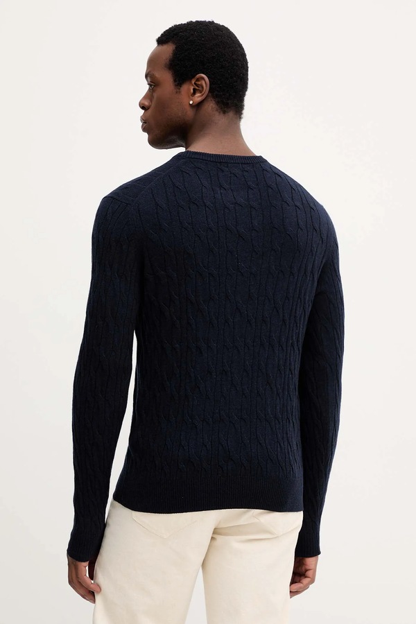 Шерстяной свитер Hackett London цвет синий фото 2