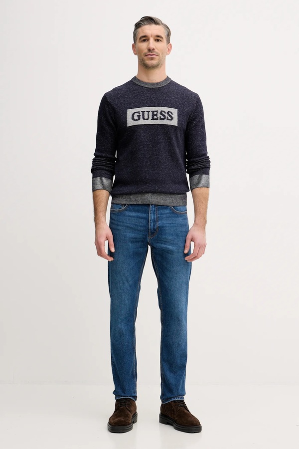 Свитер из добавлением шерсти Guess JACK цвет синий