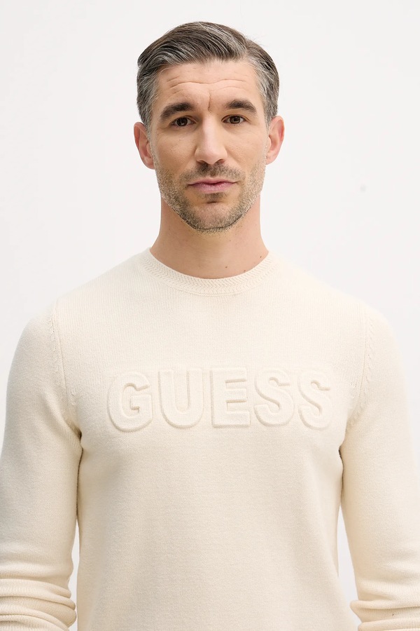 Светр Guess колір бежевий фото 4