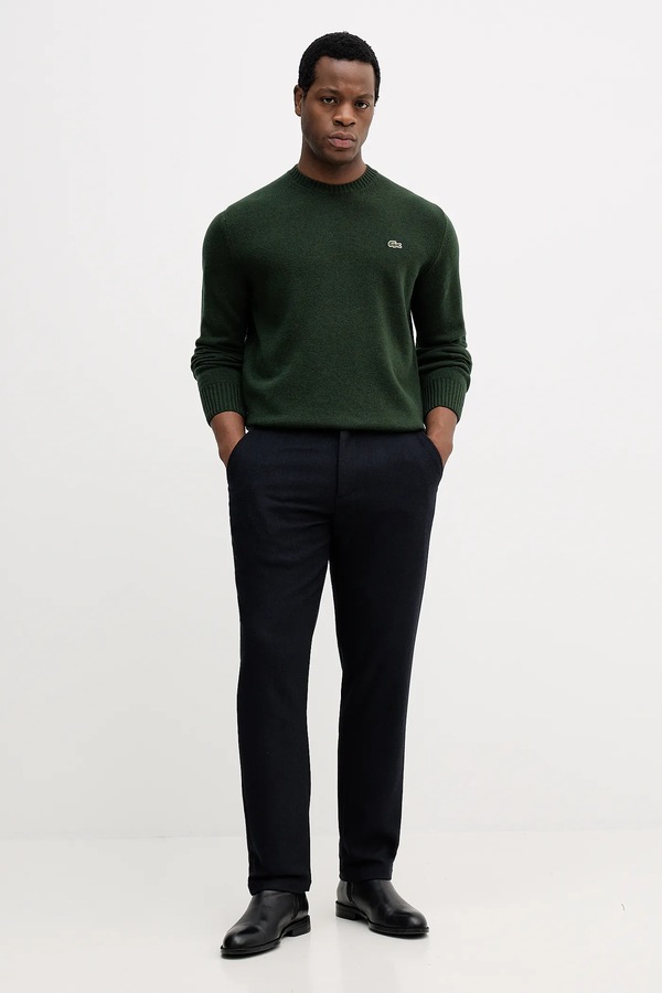 Шерстяной свитер Lacoste цвет зеленый