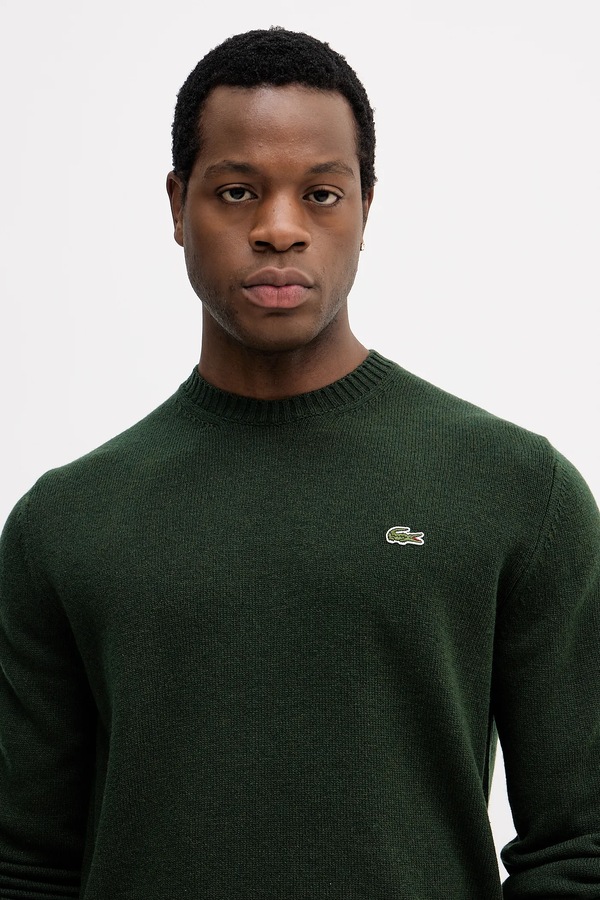 Светр жіночий вовняний Lacoste колір зелений фото 4