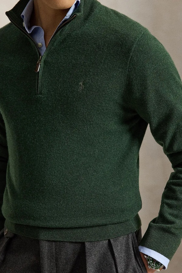 Светр чоловічий вовняний Polo Ralph Lauren колір зелений фото 4