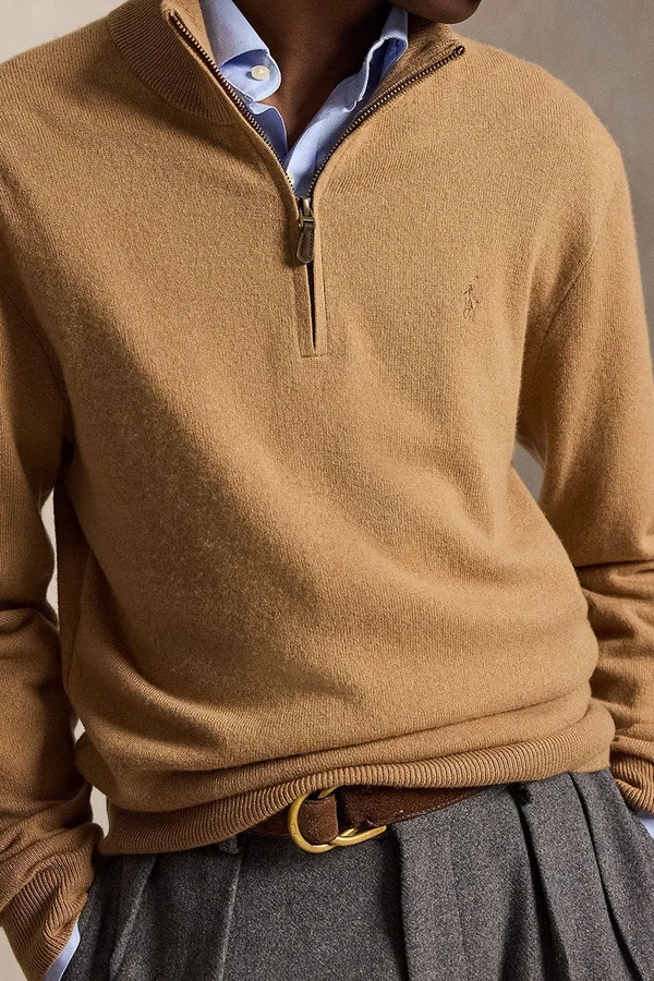 Светр чоловічий вовняний Polo Ralph Lauren колір коричневий фото 4