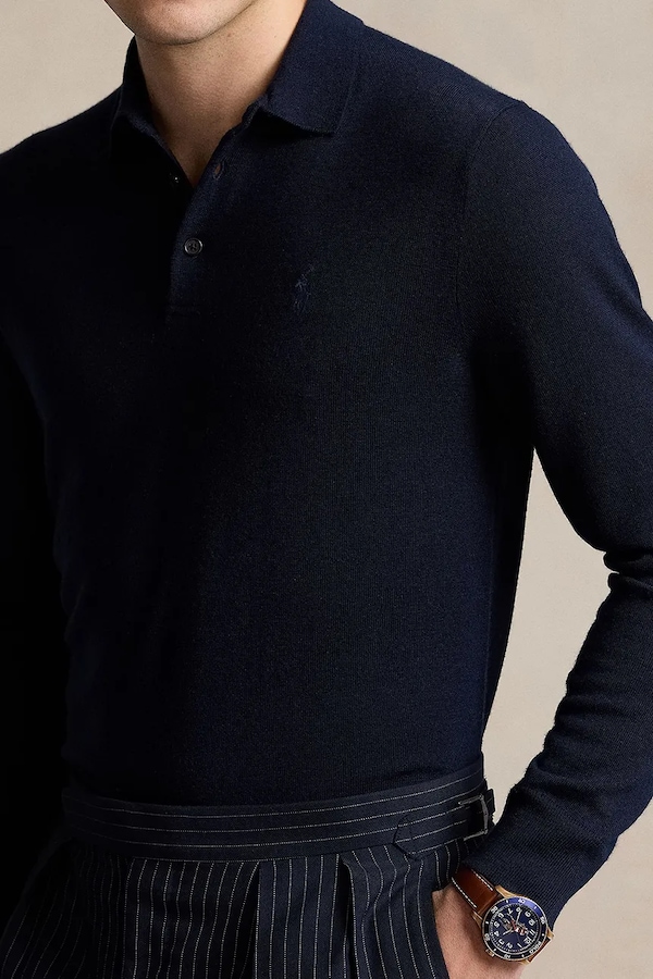 Светр чоловічий Polo Ralph Lauren колір темно-синій фото 4