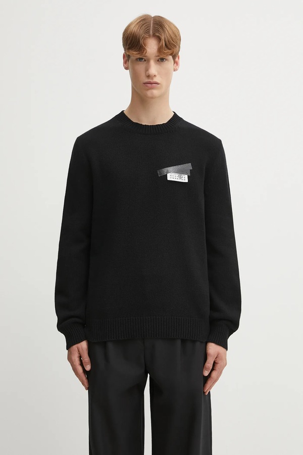 Вовняний светр MM6 Maison Margiela колір чорний