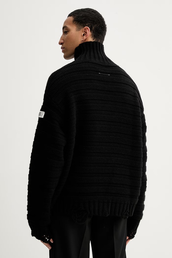 Вовняний светр MM6 Maison Margiela колір чорний фото 2