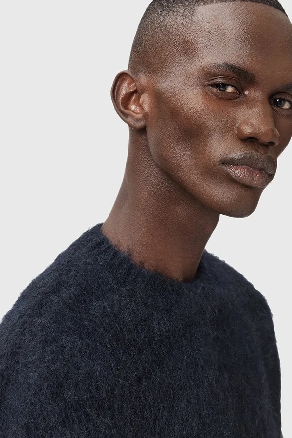 Светр з додаванням мохеру AllSaints COBY колір чорний