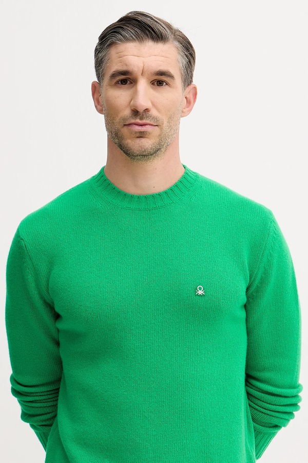 Светр із додаванням вовни United Colors of Benetton колір зелений фото 4