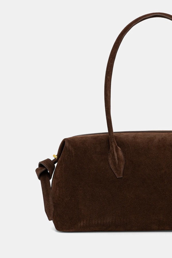 Замшева сумочка Yuzefi BRIOCHE DUFFLE колір коричневий фото 2