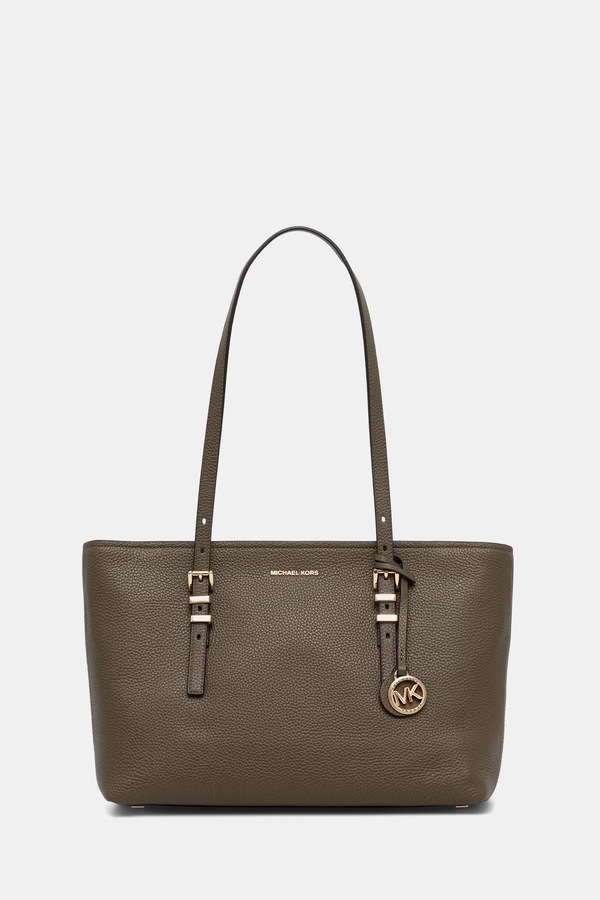 Сумка-шопер женская кожаная MICHAEL Michael Kors QUINN цвет зеленый