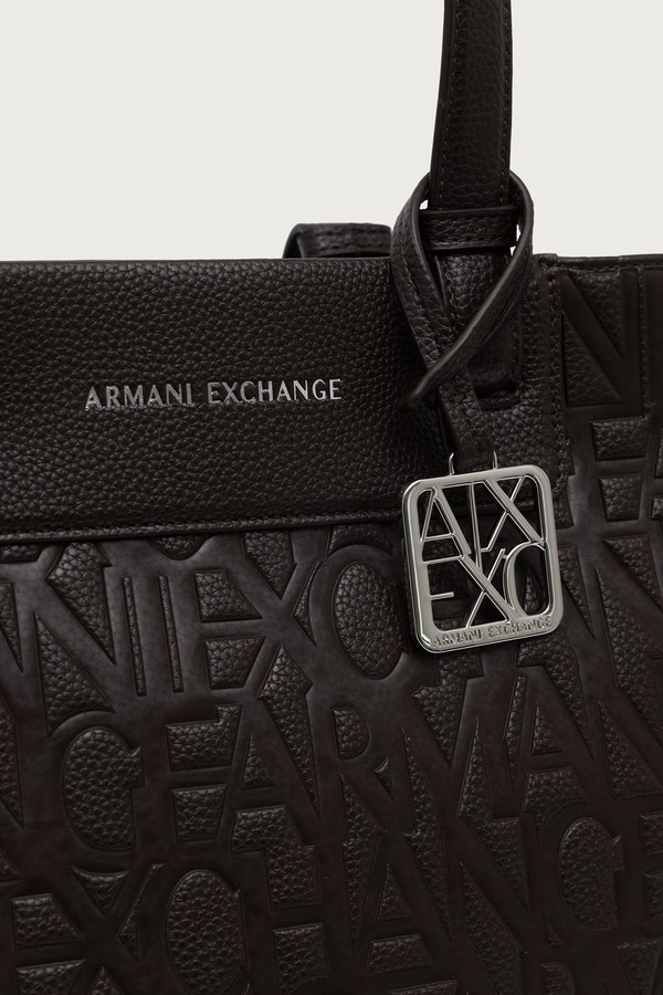 Сумка-шопер жіноча зі штучної шкіри Armani Exchange колір коричневий фото 4