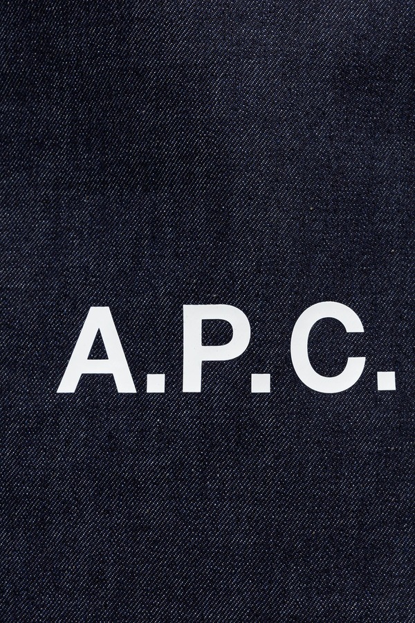 Бавовняна сумка A.P.C. tote ninon small колір синій фото 4