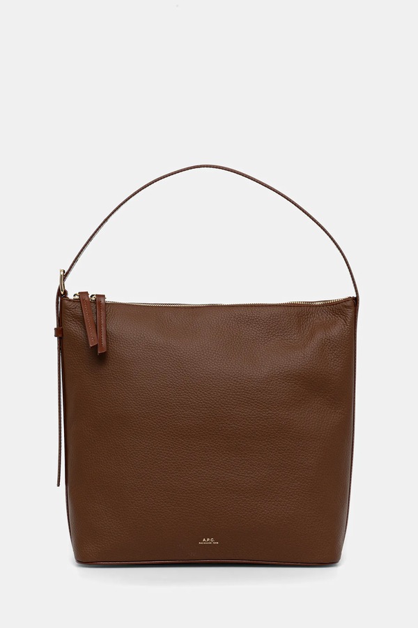 Сумка-тоут женская кожаная A.P.C. sac vera цвет коричневый