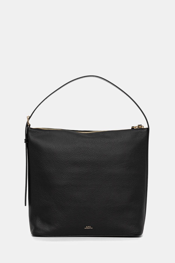 Сумка-тоут женская кожаная A.P.C. sac vera цвет черный