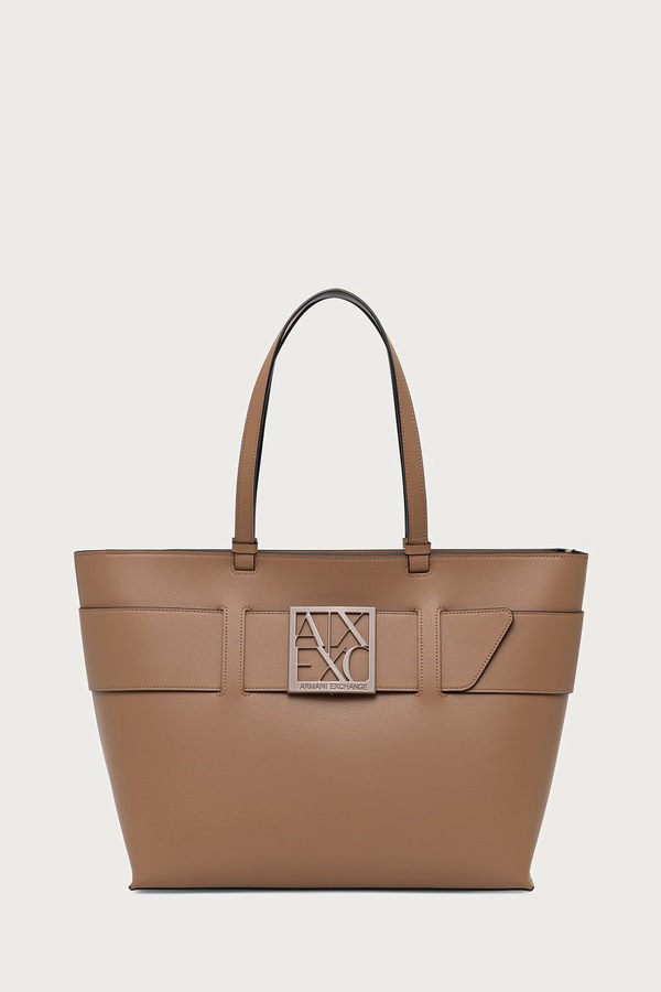 Сумка-шопер женская из искусственной кожи Armani Exchange цвет бежевый