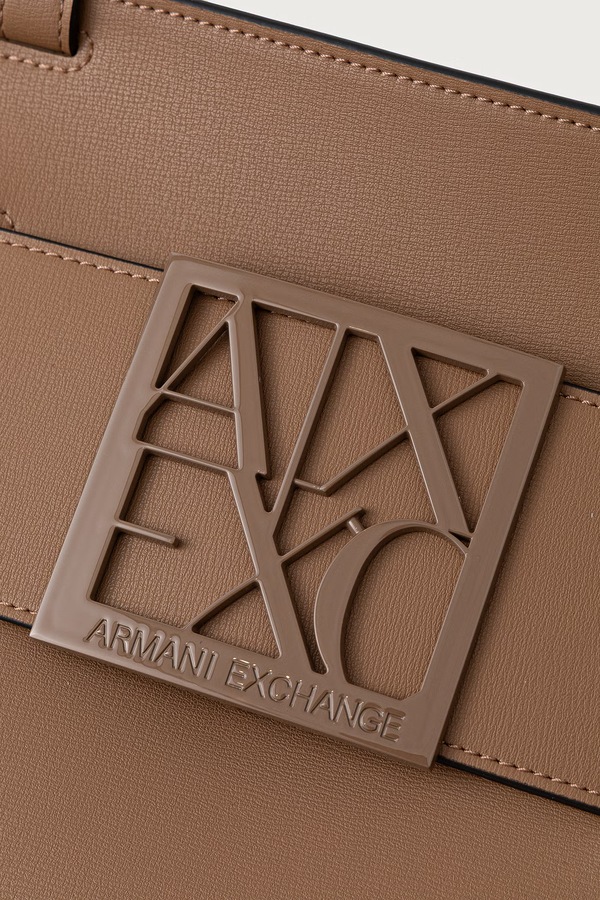 Сумка-шопер жіноча зі штучної шкіри Armani Exchange колір бежевий фото 4