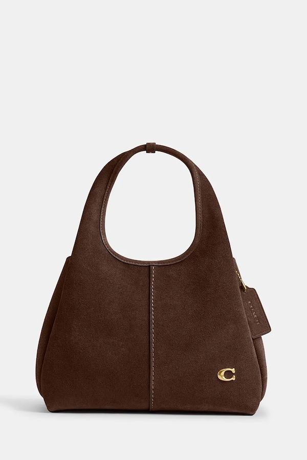 Сумка кросс-боди женская замшевая Coach Suade Lana Shoulder Bag 23 цвет коричневый