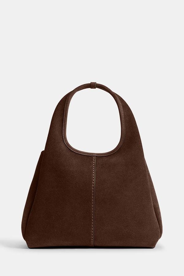 Сумка кросс-боди женская замшевая Coach Suade Lana Shoulder Bag 23 цвет коричневый
