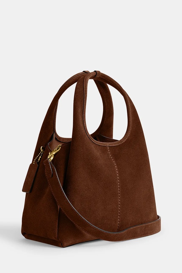 Сумка крос-боді жіноча замшева Coach Suade Lana Shoulder Bag 23 колір коричневий фото 4