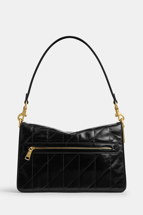Шкіряна сумочка Coach Chain Tabby Shoulder Bag With Quilting колір чорний